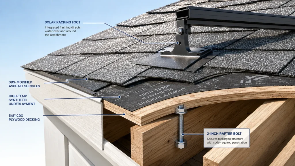 Solar-ready roof anatomy diagram